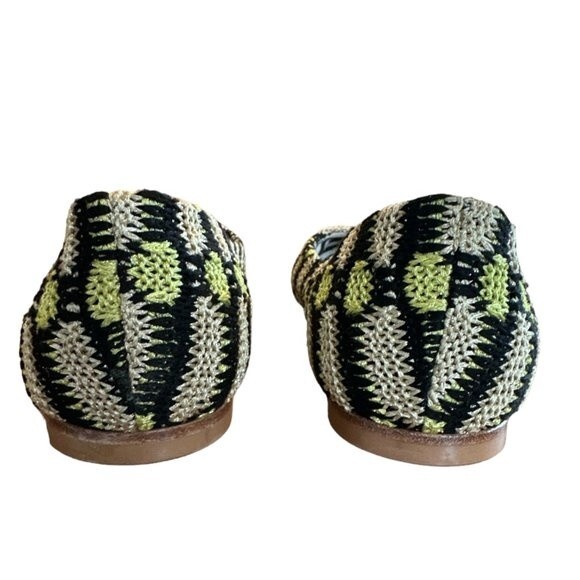 MISSONI Ballet Flats Metallic Knit Black Green Gold US Sz 6 Zigzag Slip On Shoes - Picture 8 of 13
